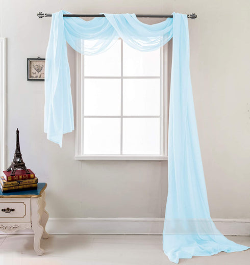 Celine Sheer Window Curtain Scarf 54 x 216 in.